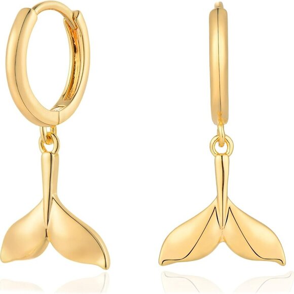 Gold Heart Hoop Earrings for Women 14k Gold Plated Small Hoops Earrings - Picture 1 of 6